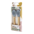 Cucchiaini in Silicone con Bambù - 2pz GREY /confezione/